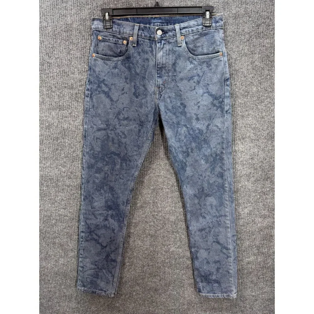 Levis 512 Jeans Mens 32x32 Blue Dragon Snake Wash Slim Fit Tapered Leg Stretch